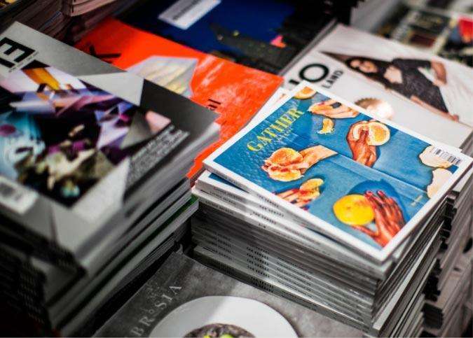 Huge stacks of magazines