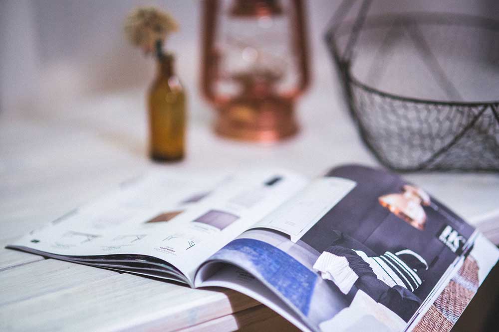 Magazine laying on a table
