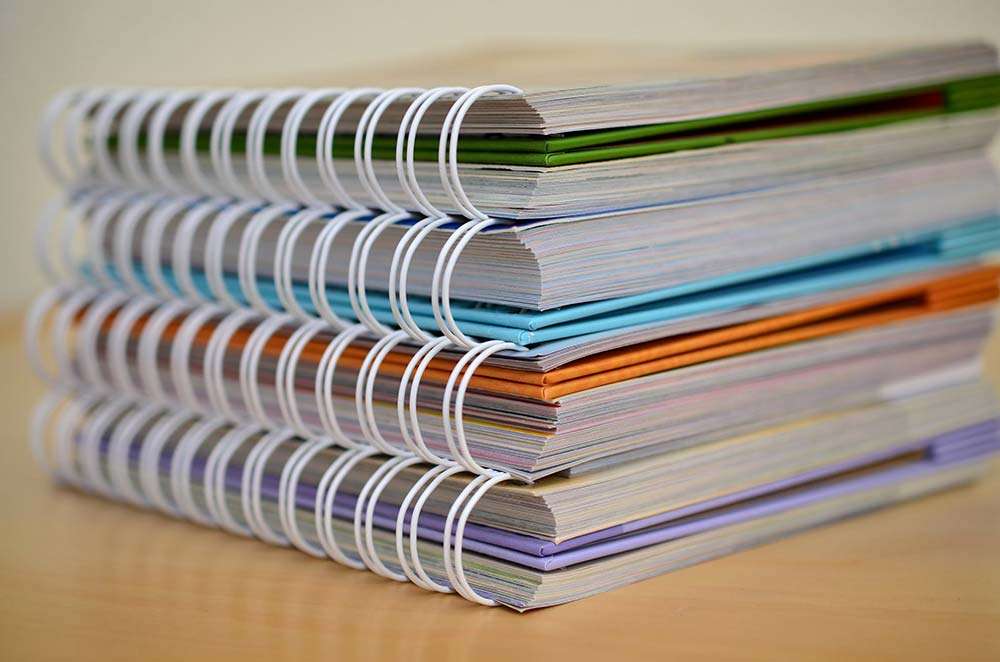 Colorful binded books